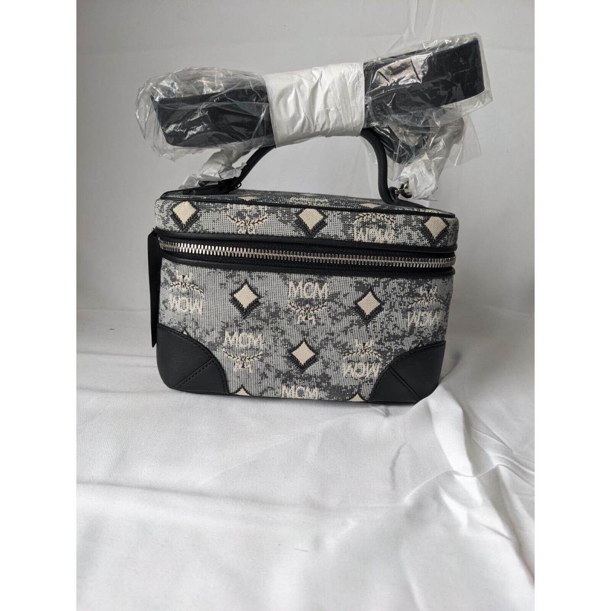 Mcm Women Vintage Monogram Jacquard Rockstar Vanity Case in Grey