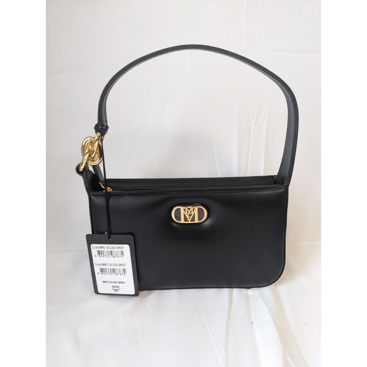 Mcm Women Mode Travia Shoulder Bag in Black Leather Small