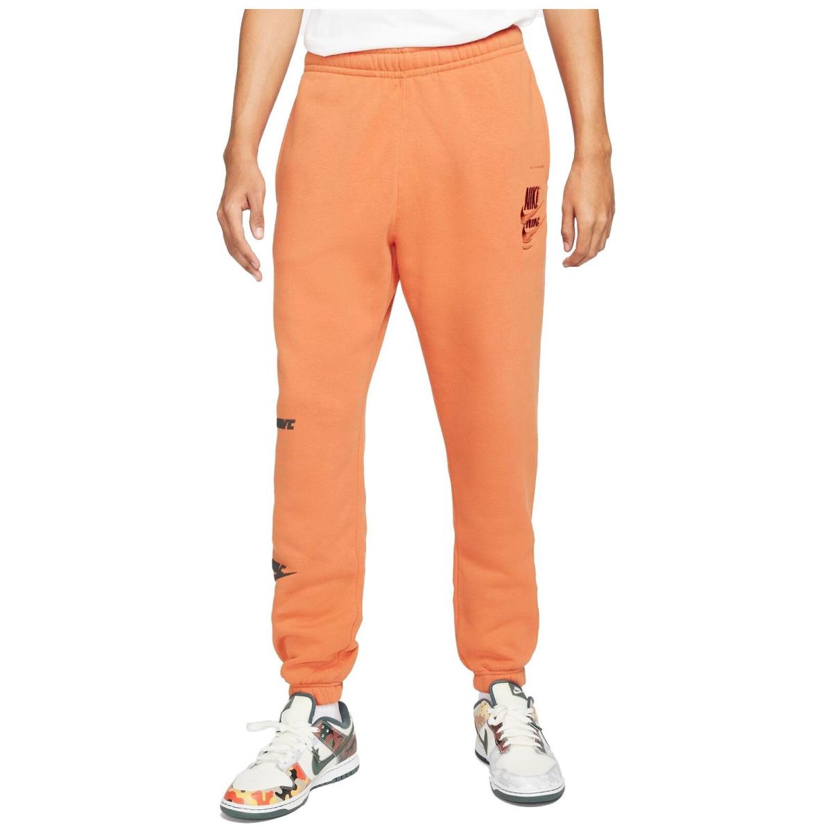 Men`s Nike Hot Curry/habanero Sportswear Essentials Fleece Pants DM6871 808