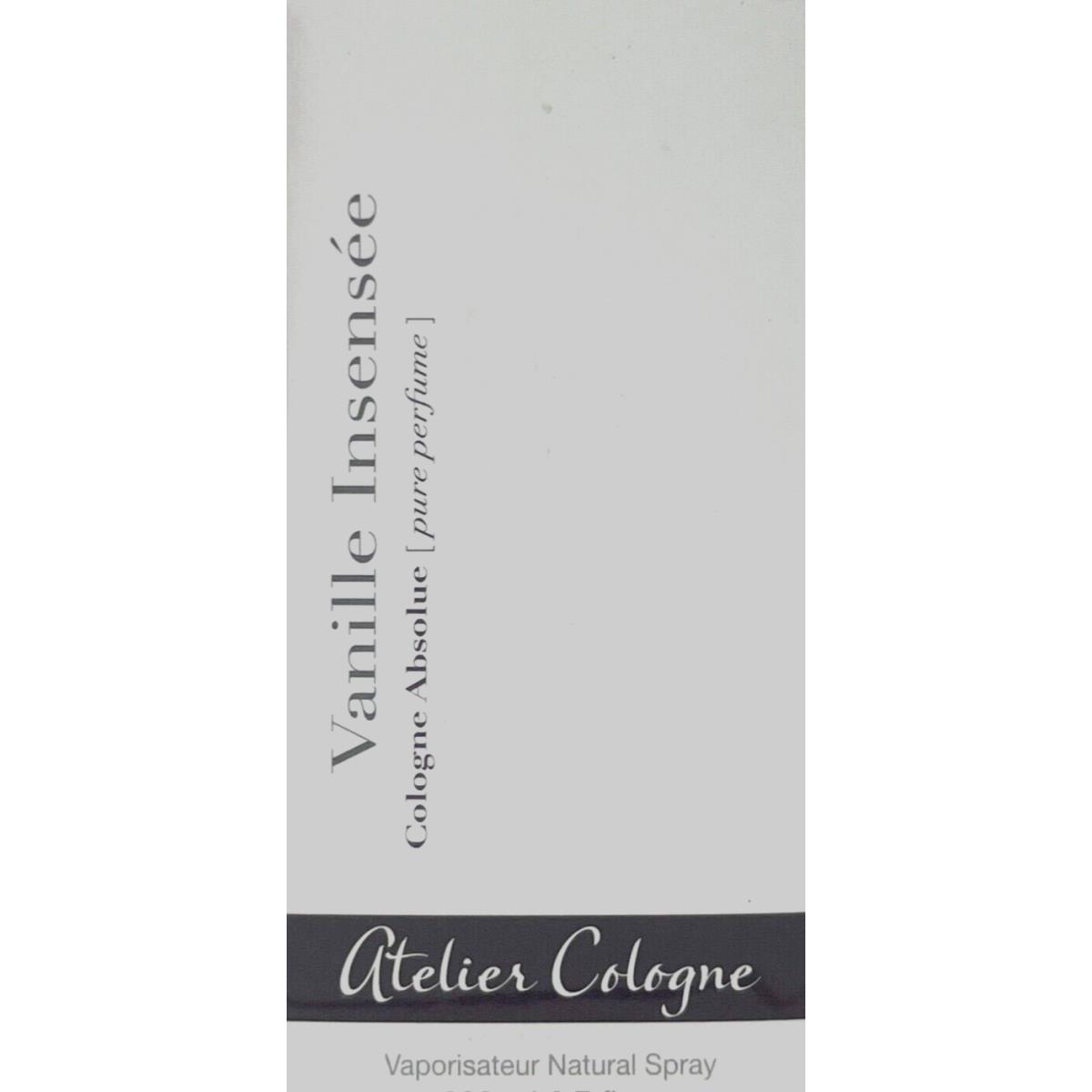 Atelier Cologne Vanille Insensee Pure Perfume Spray 3.3 Oz / 100 ml