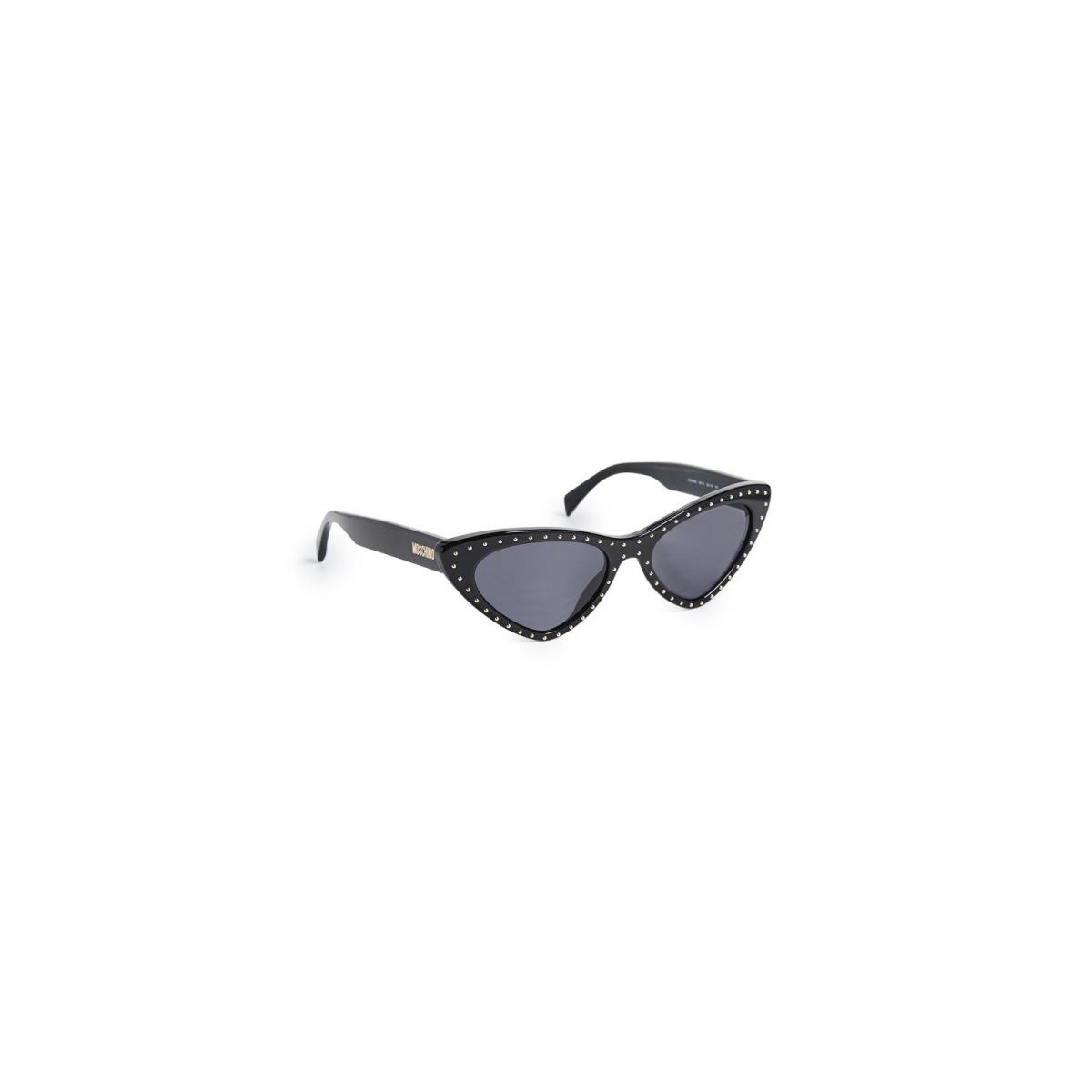 Moschino Women`s Pointed Cat Eye Sunglasses Black/grey Blue One Size