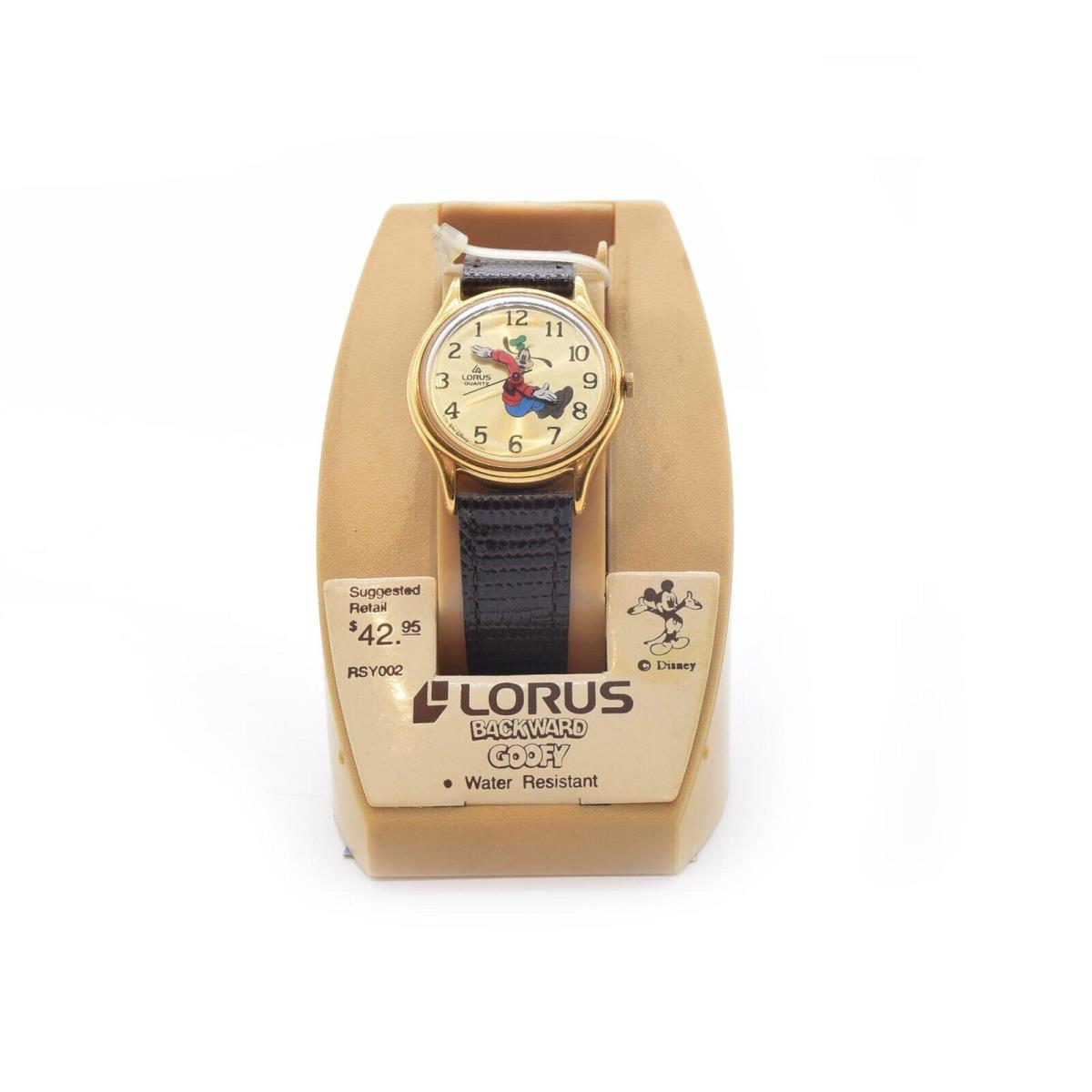 Vintage Disney Backward Goofy Watch By Lorus Water Resistant V516-6A00 Goldtone