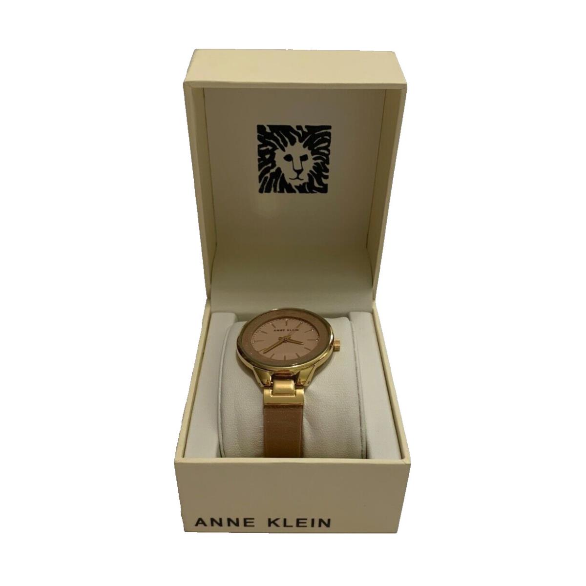 Anne Klein Women`s Watch Pink Gold Tone Premium Crystal Accented AK/1408LPLP