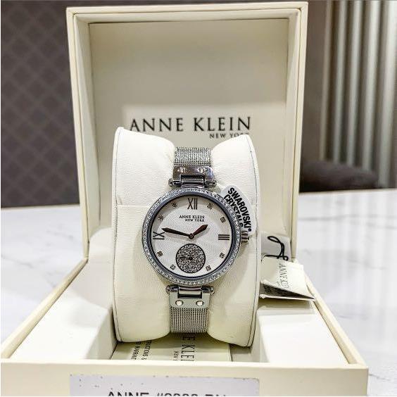 Anne Klein NY 12/2309svsv Women s 35mm Silver Tone Crystal Accent Watch