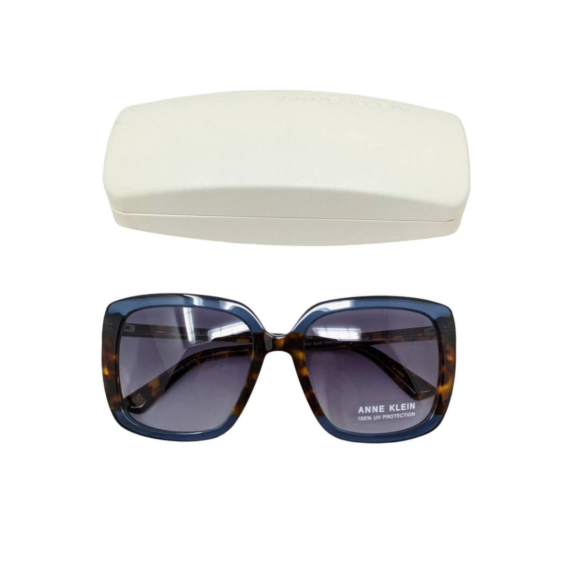 Anne Klein Blue Tortoise Sunglasses Grey Gradient W/ Case