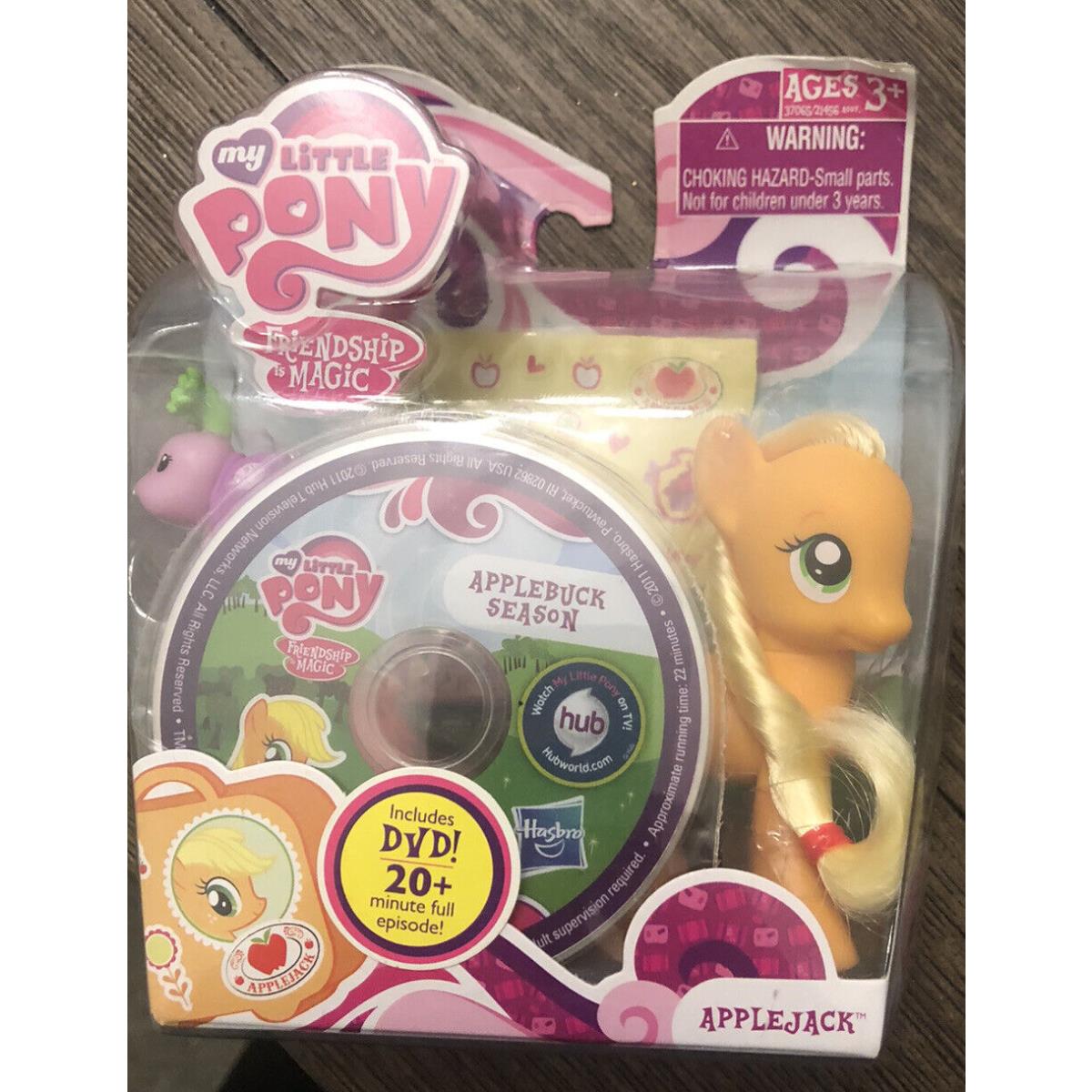 My Little Pony 2011 Figure Applejack with Suitcase Dvd Rare