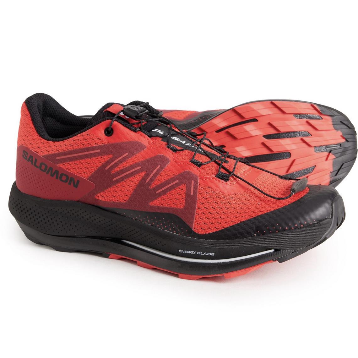 Salomon Men`s Pulsar Trail Running Shoes - Poppy Red/Bird/Black