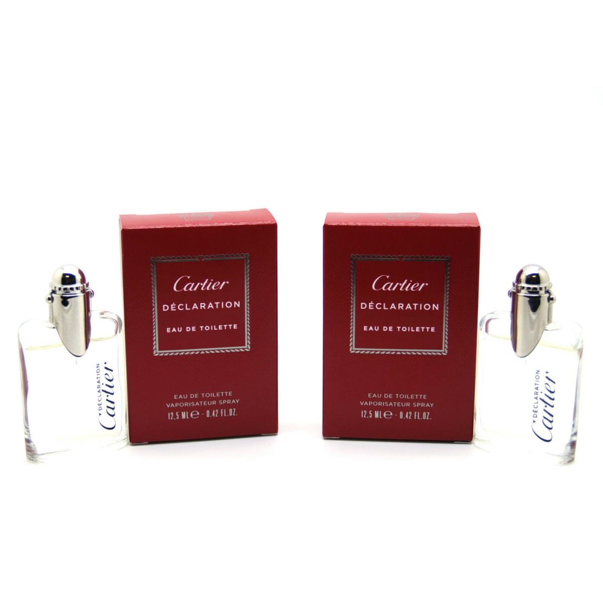 Declaration by Cartier 0.42 oz 12.5 ml Eau De Toilette Spray For Men Lots of 2