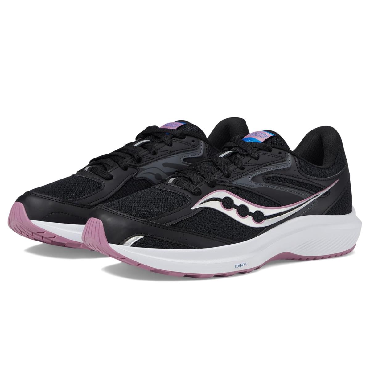 Woman`s Sneakers Athletic Shoes Saucony Cohesion 17 - Black/Orchid 1