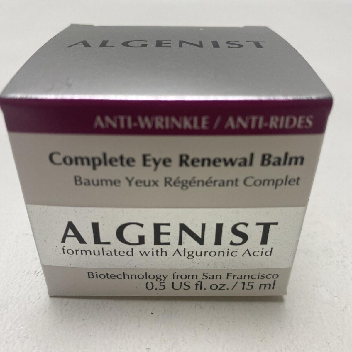 Algenist Complete Eye Renewal Balm 0.5 Oz Full Size Biotechnology San Francisco