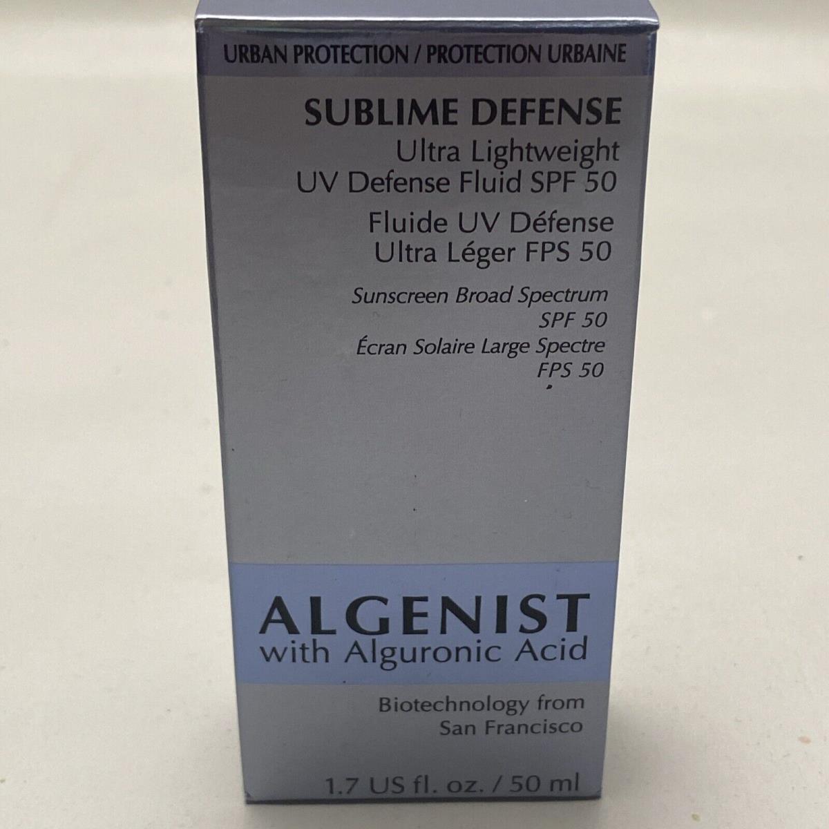 Algenist Sublime UV Defense Fluid Spf 50 1.7 Oz Biotechnology San Francisco