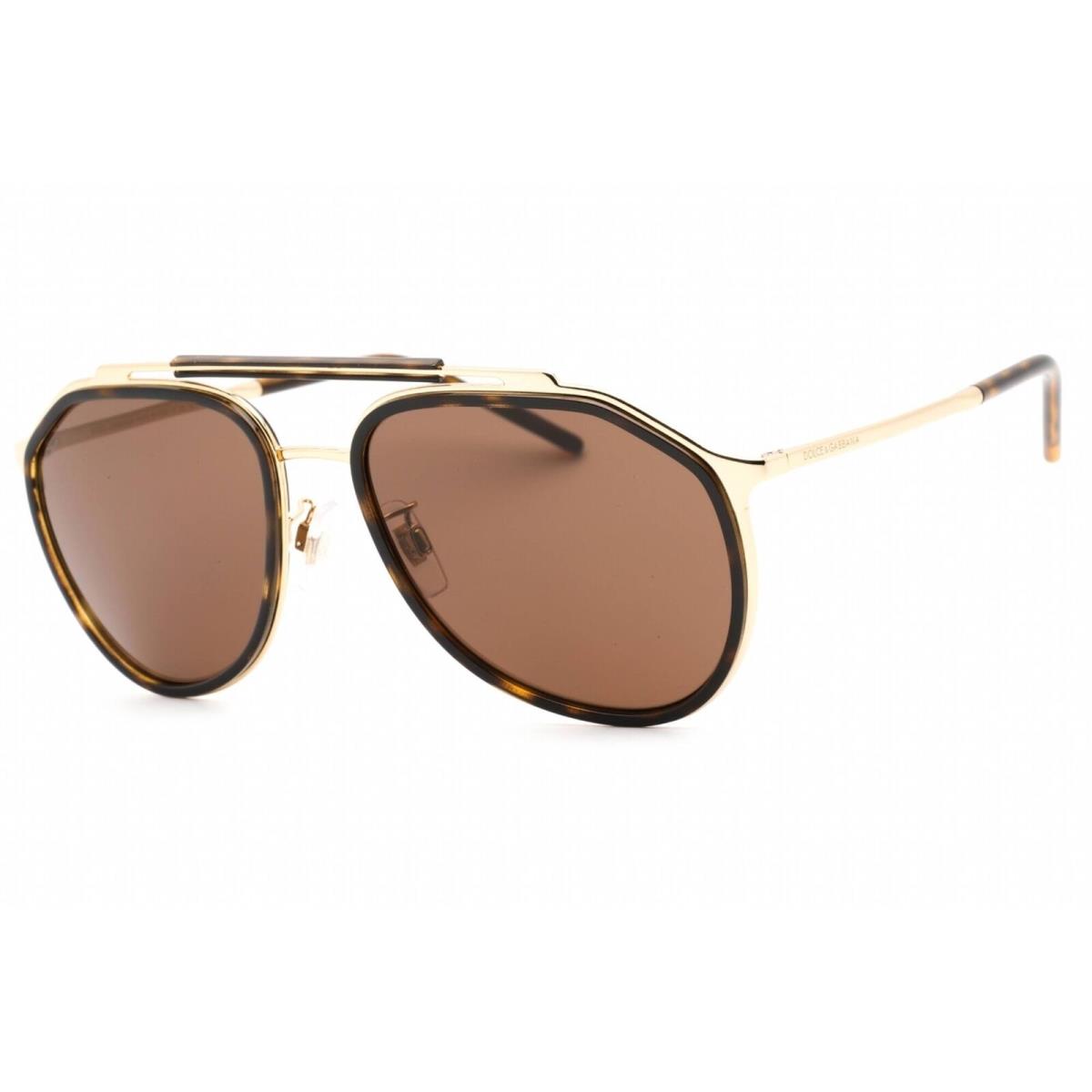 Dolce Gabbana Men`s Sunglasses Brown Lens Gold/havana Aviator 0DG2277 02/73