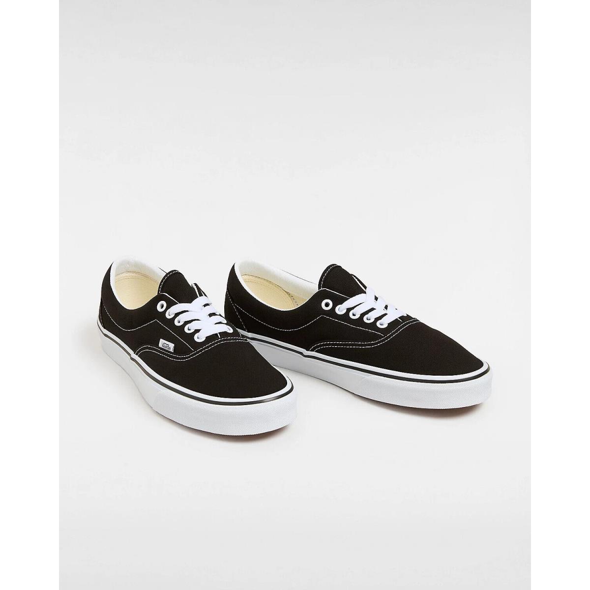 Vans Era VN000EWZBLK Skateboard Shoes Men`s Black White Canvas Lace-up DOG251