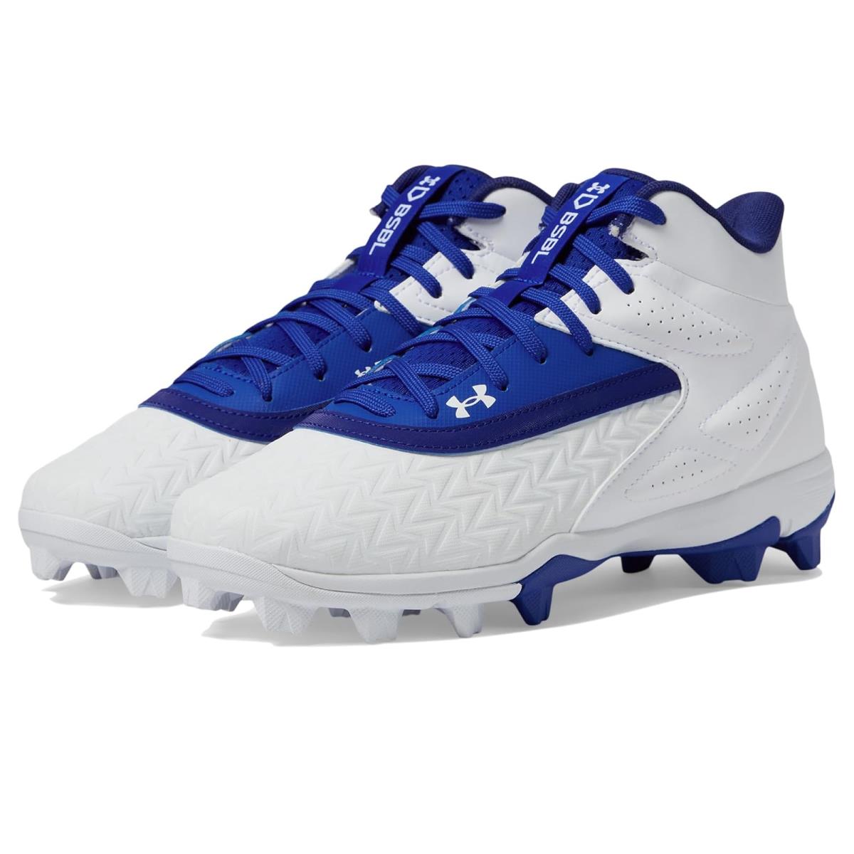 Boy`s Under Armour Kids Leadoff Mid RM Jr. 3.0 Toddler/little Kid/big Kid Royal/White/Royal