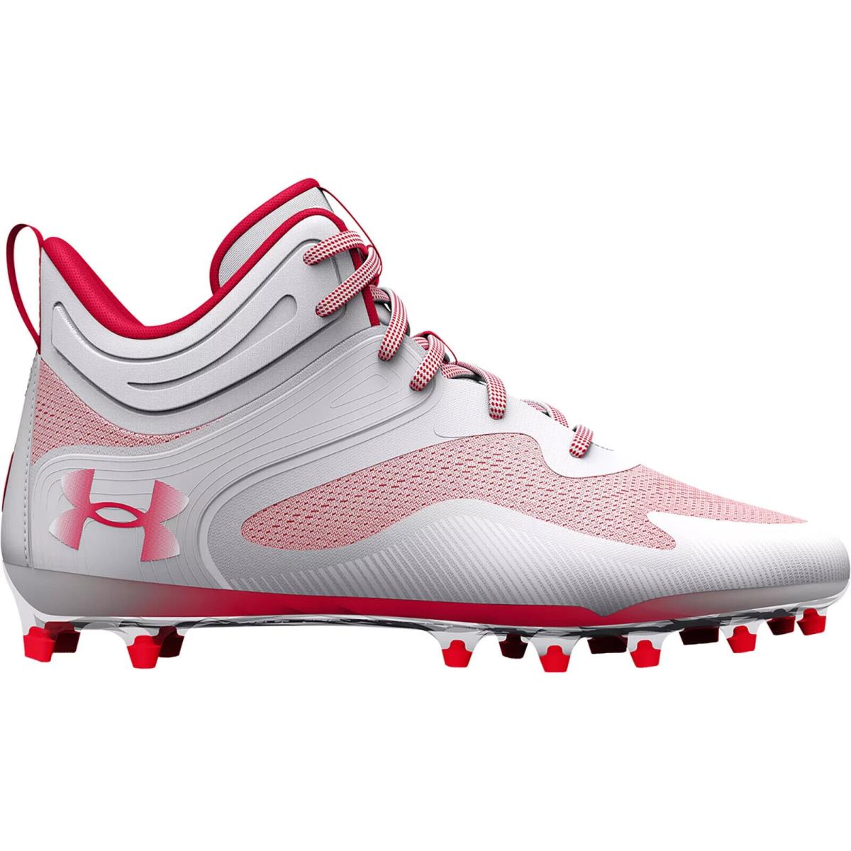 Lacrosse Cleats Under Amour Command MC Mid Red White Men`s 11