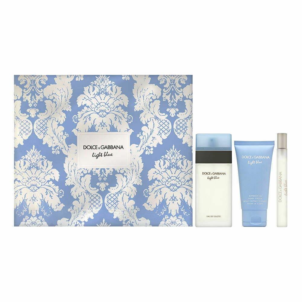 Dolce Gabbana Light Blue 3 Pcs Set For Women 1.7 Edt SP + 1.7 Body Cream +10 m