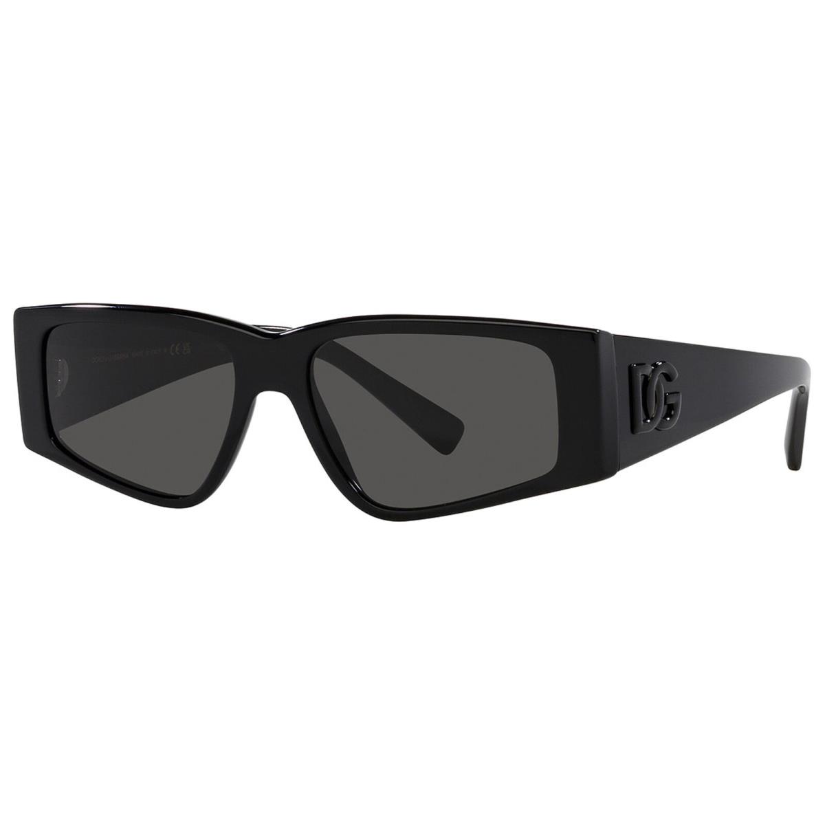 Dolce Gabbana Men`s Black Geometric Rectangle Sunglasses DG4453-50187-55 Italy