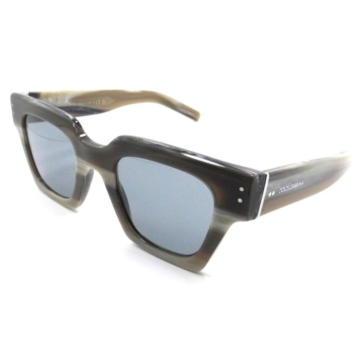 Dolce Gabbana Sunglasses DG 4413 3390/87 48-23-145 Striped Grey Horn/ Lt Grey