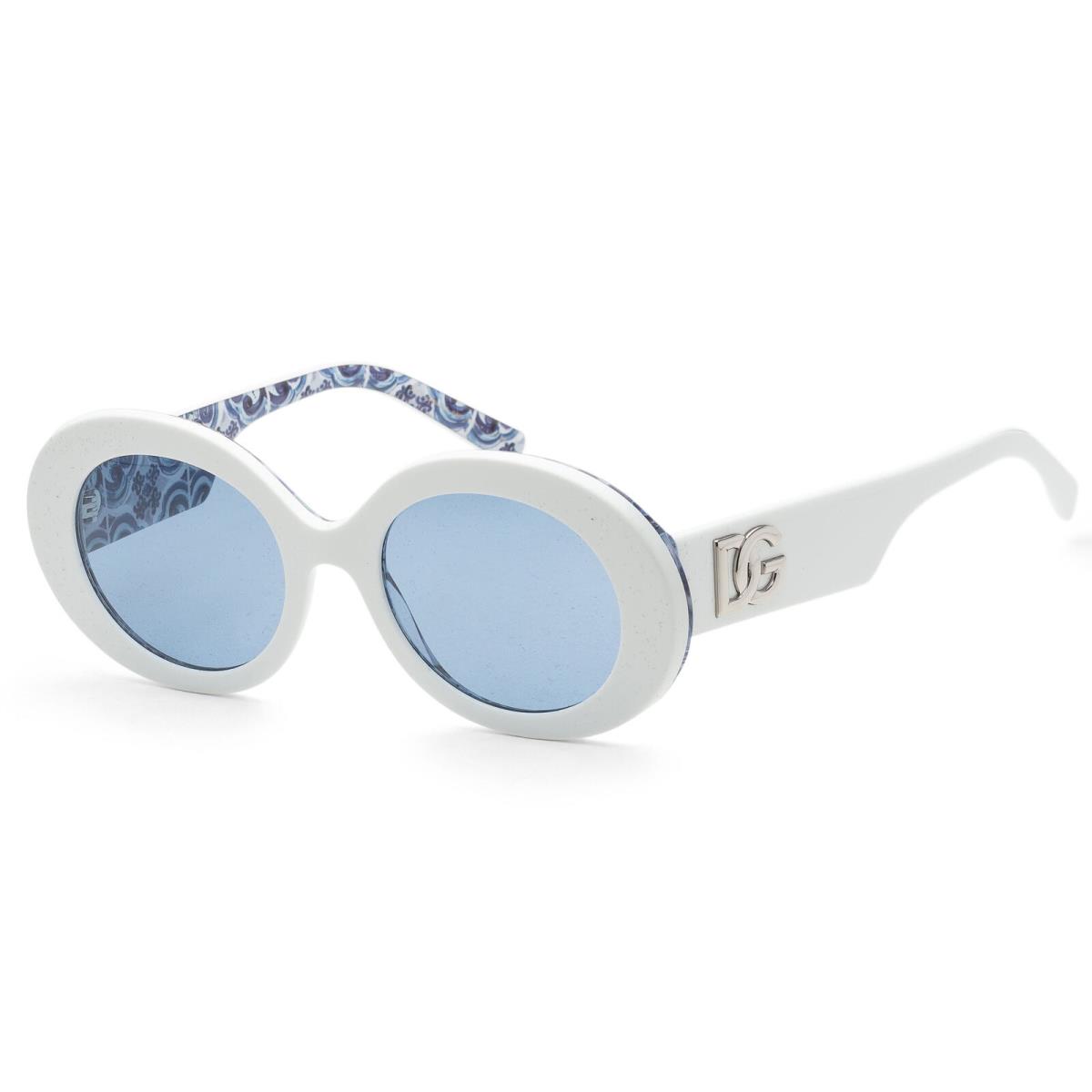 Dolce Gabbana Women`s 51mm White On Blue Maiolica Sunglasses DG4448-337155-51