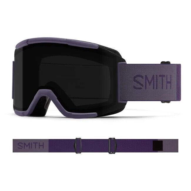 Smith Squad Violet 20 Snow Ski Goggles - Chromapop Sun Black / Yellow Lenses