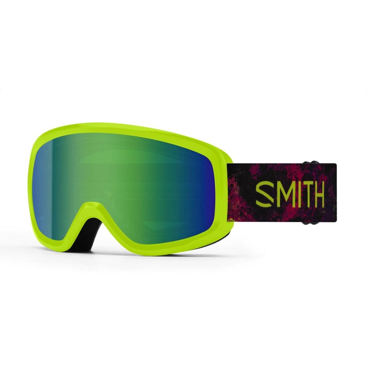 Smith Snowday Kids Ski / Snow Goggles Lime Space Dust Green Sol-x Mirror Otg