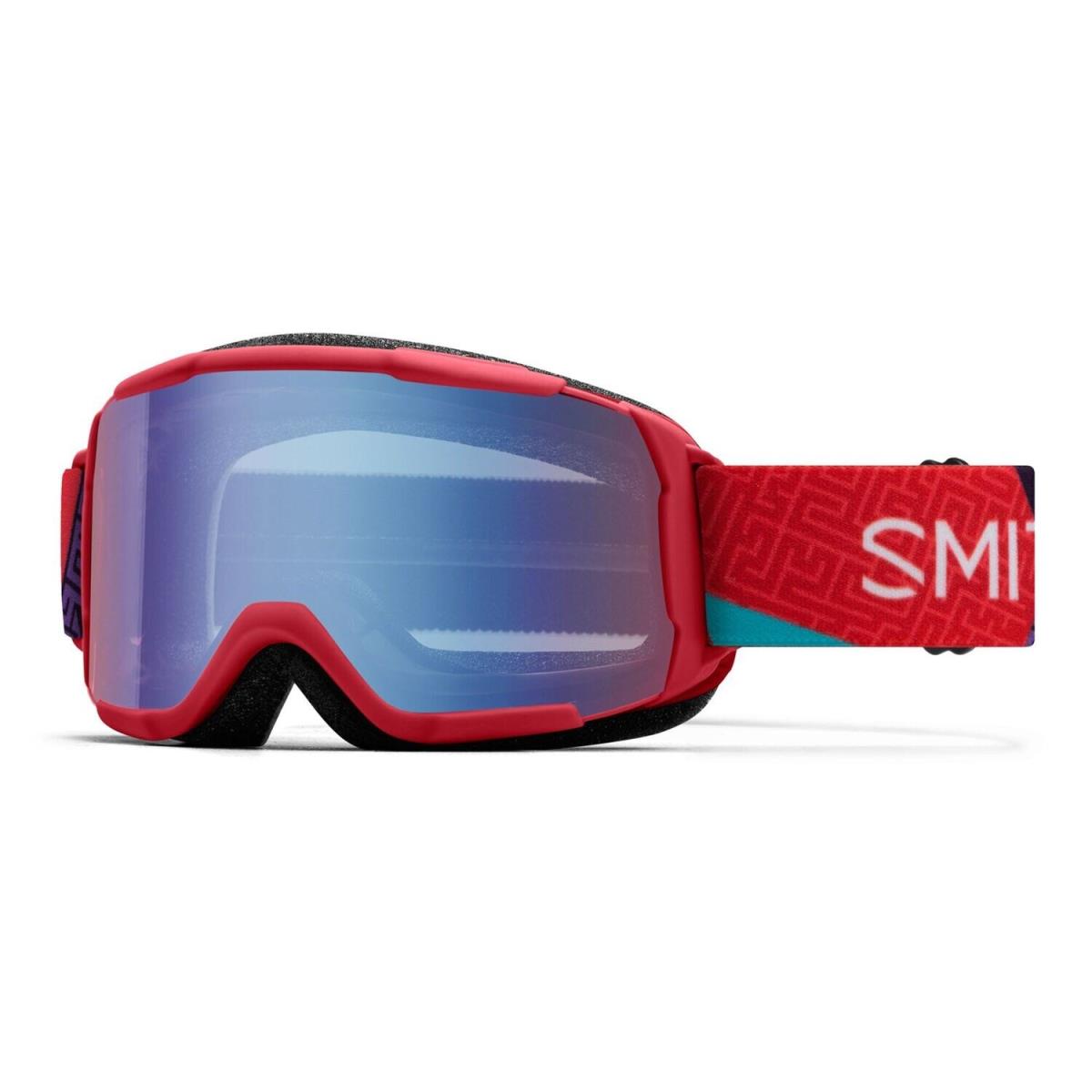 Smith Daredevil Youth Snow Goggles Crimson A-maze-zing Blue Sensor Mirror Lens