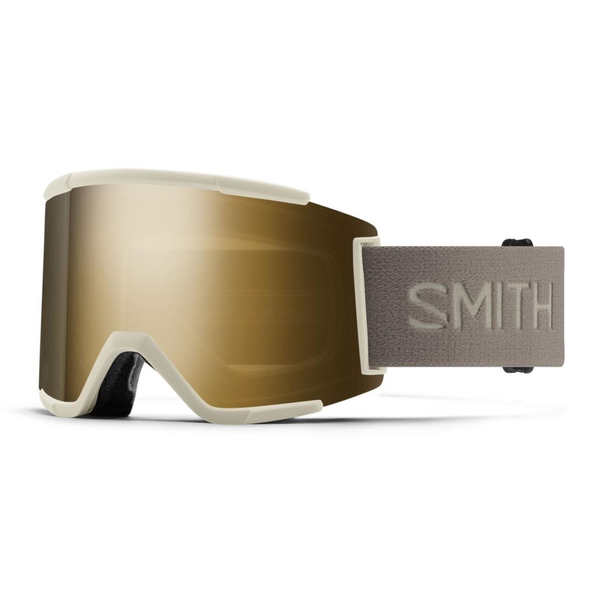 Smith Squad XL Snow Goggles Chalk Frame Chromapop Sun Black Gold Mirror Lens