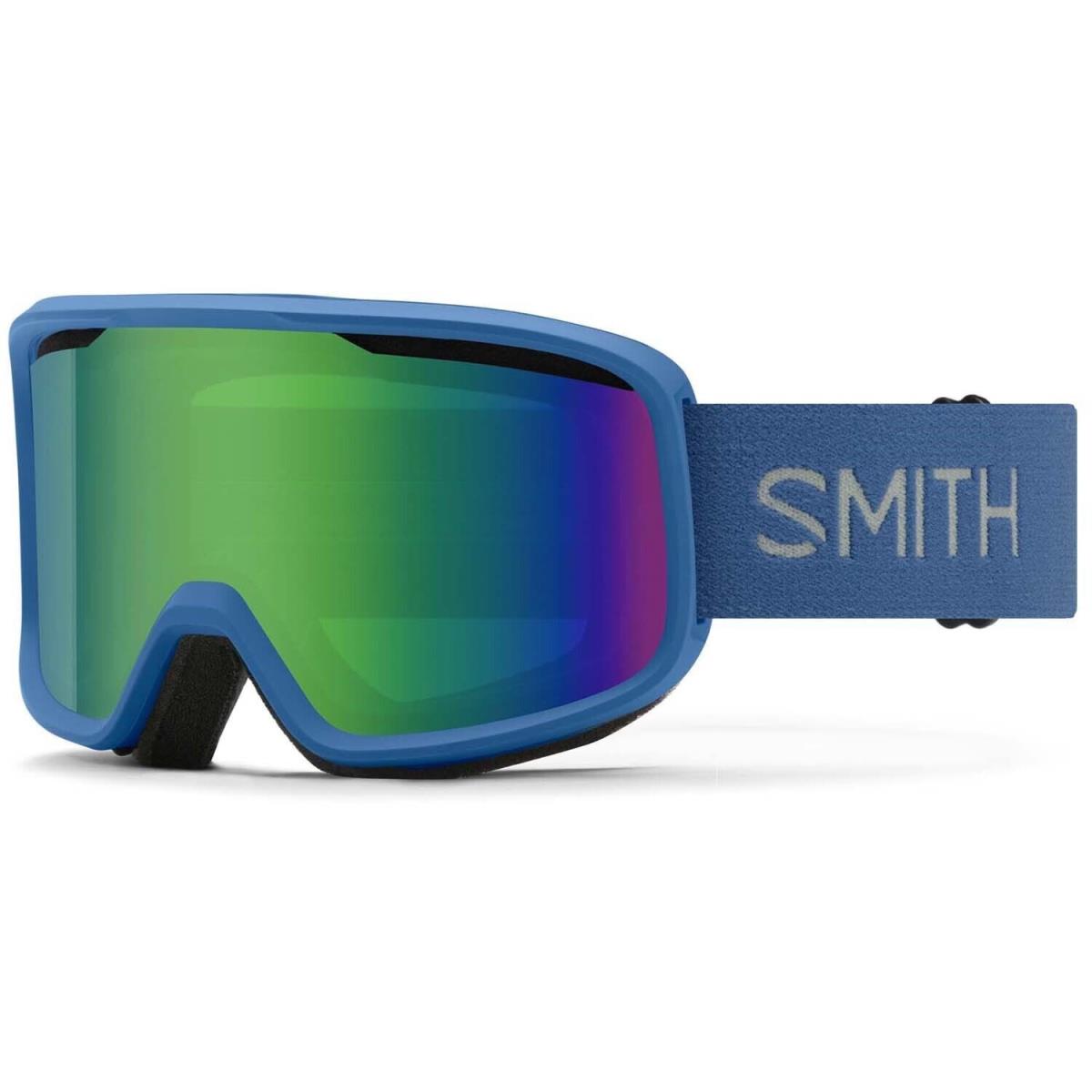 Smith Frontier Ski / Snow Goggles True Blue Frame Green Sol-x Mirror Lens