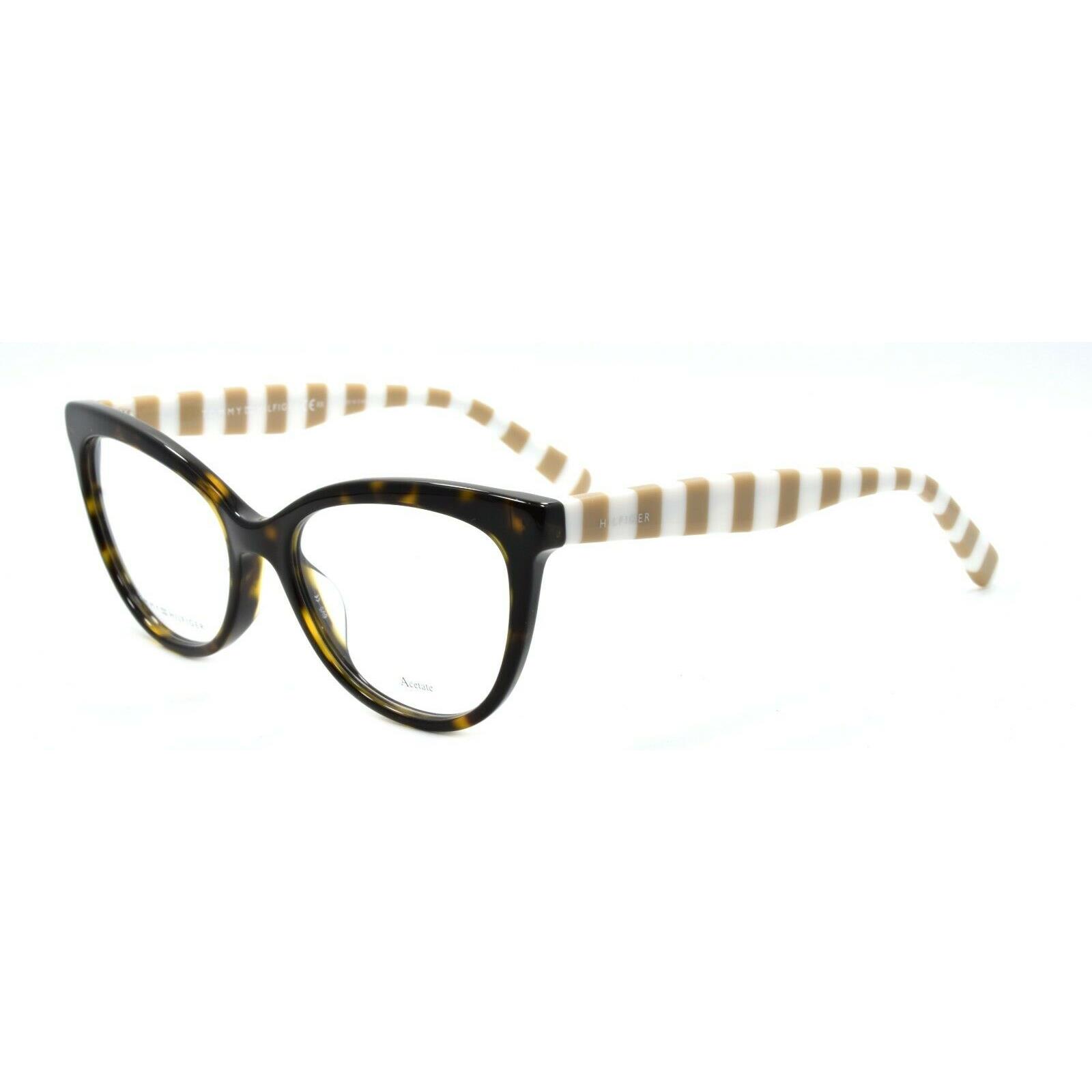 Tommy Hilfiger TH 1481 9N4 Women`s Eyeglasses Frames 52-17-140 Havana / Stripes