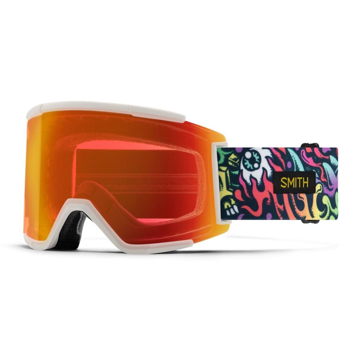 Smith Squad XL Snow Goggles Artist Series Tall Boy CP Everyday Red Lens + Bonus