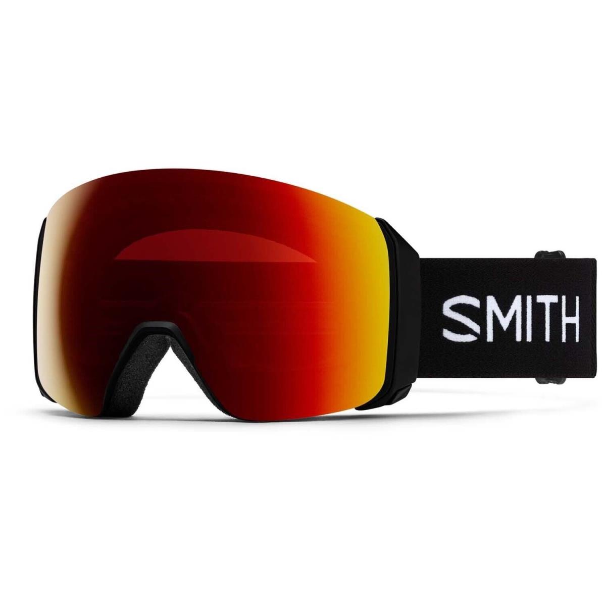 Smith 4D Mag XL Snow Goggles Black Frame Chromapop Sun Red Lens + Bonus