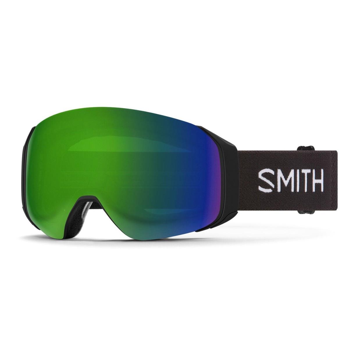 Smith 4D Mag S Snow Goggles Black Frame Chromapop Sun Green Mirror Lens + Bonus