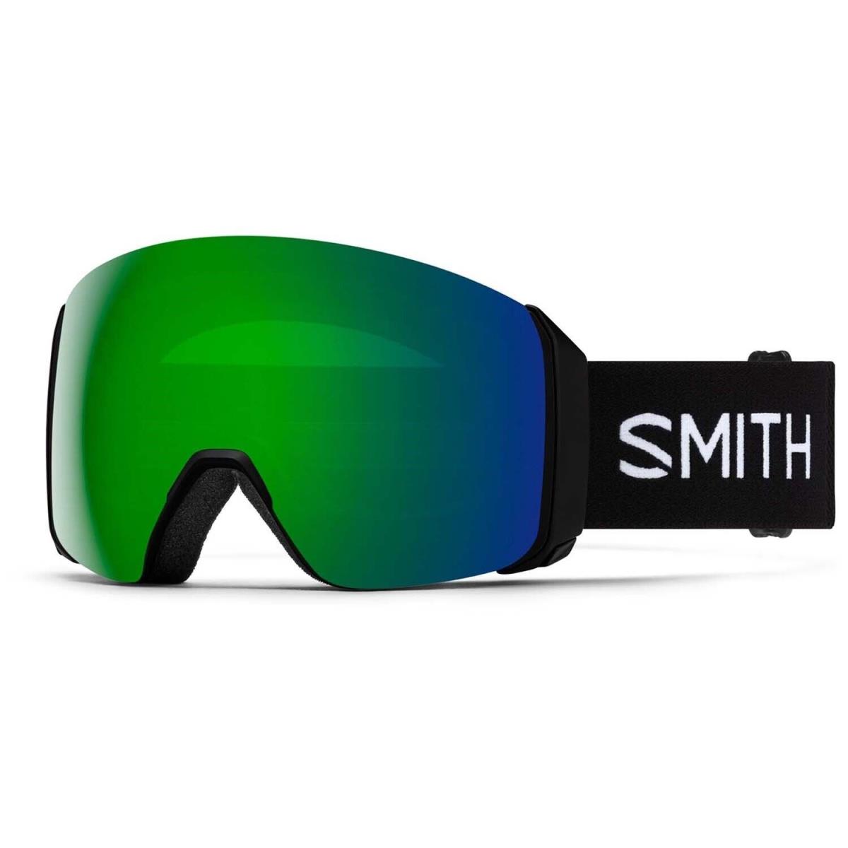 Smith 4D Mag XL Snow Goggles Black Frame Chromapop Sun Green Lens + Bonus