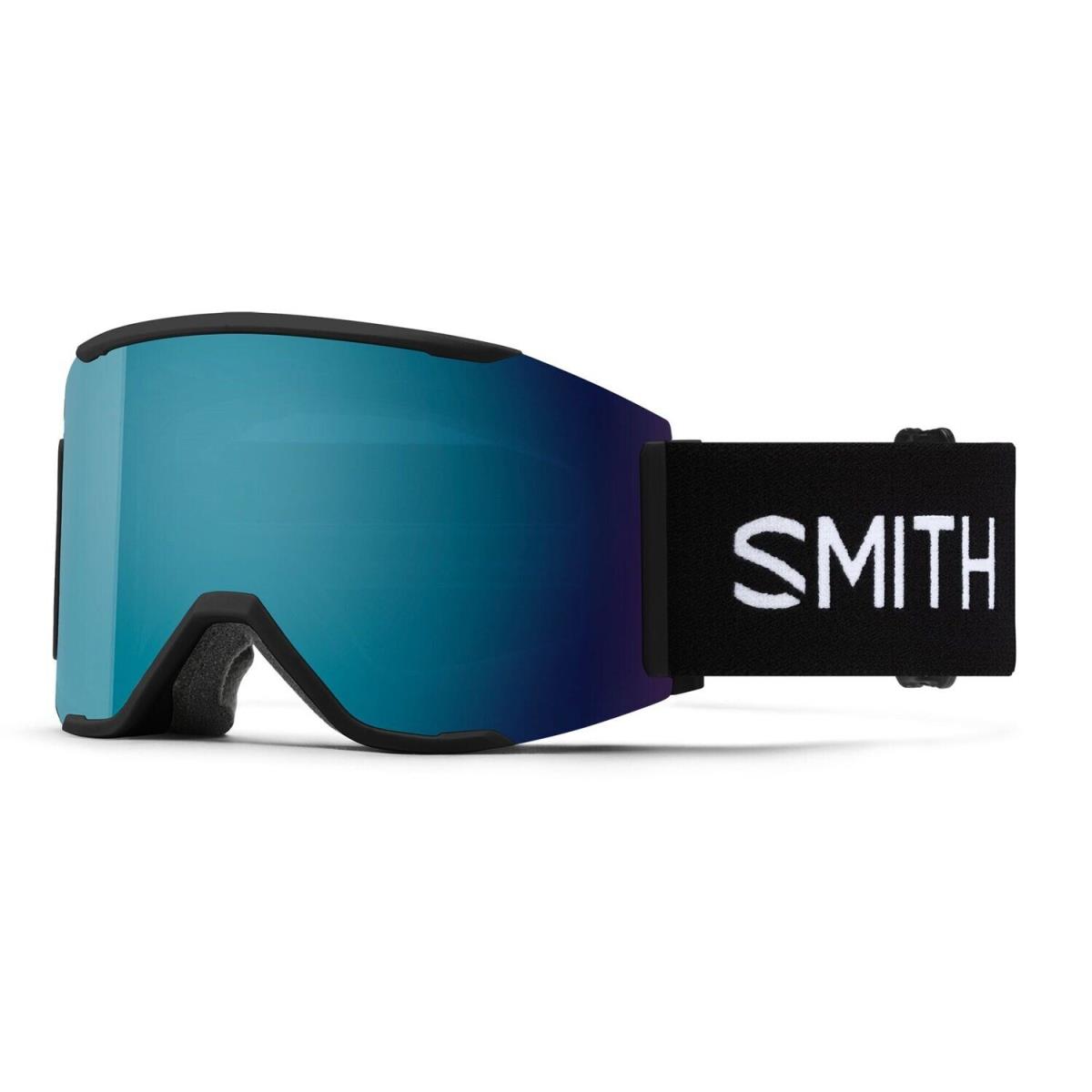 Smith Squad Mag Ski / Snow Goggles Black Chromapop Sun Blue Mirror Lens + Bonus