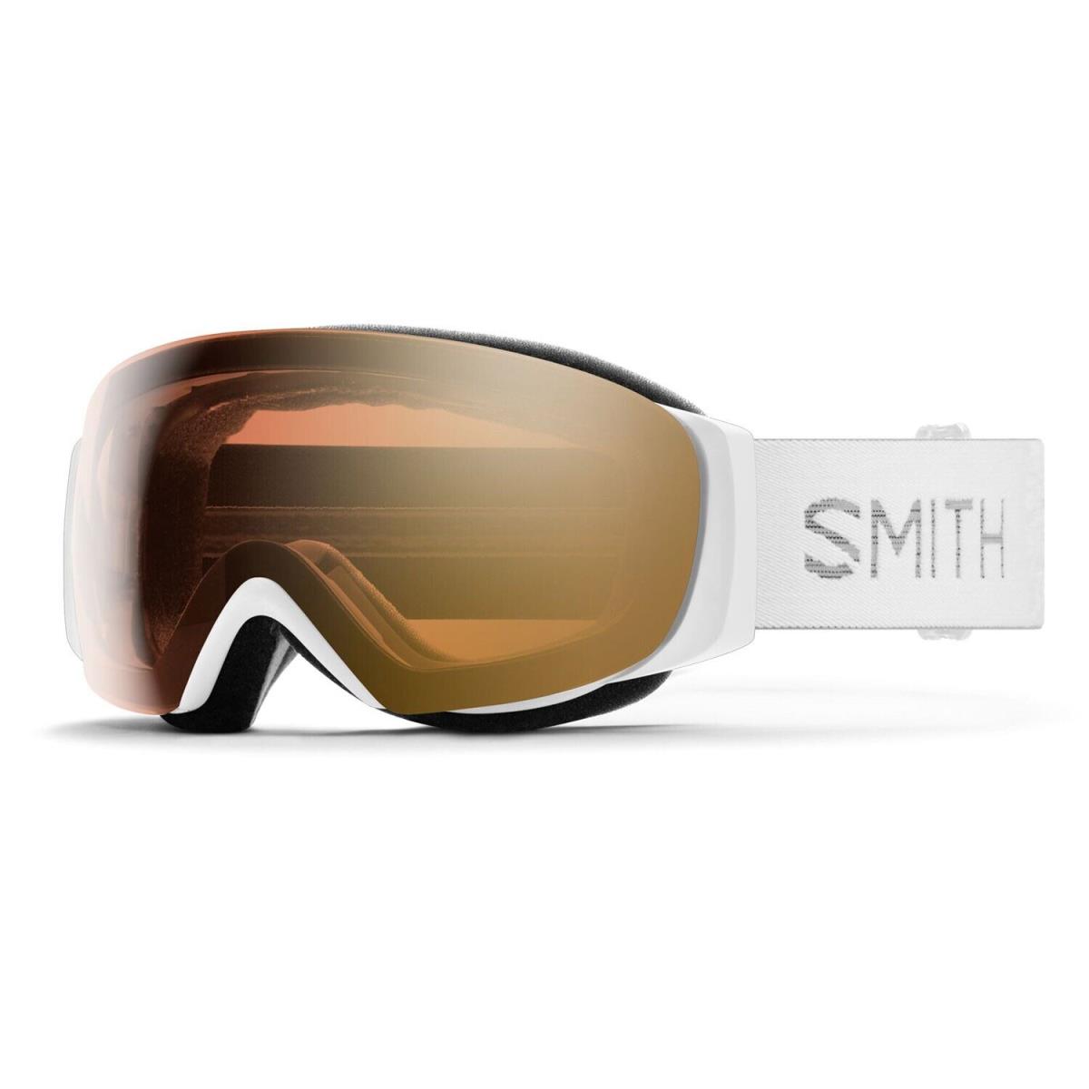 Smith I/o Mag S Snow Goggles White Chunky Knit Photochromic Gold Mirror + Bonus