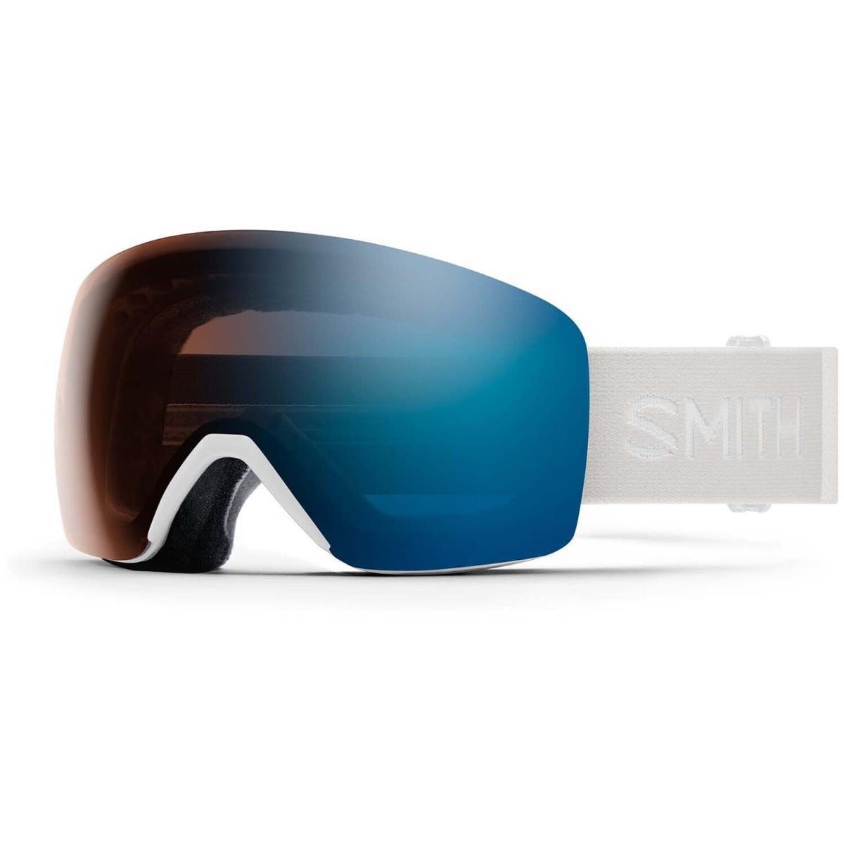 Smith Skyline Ski / Snow Goggles White Vapor Chromapop Photochromic Blue Mirror