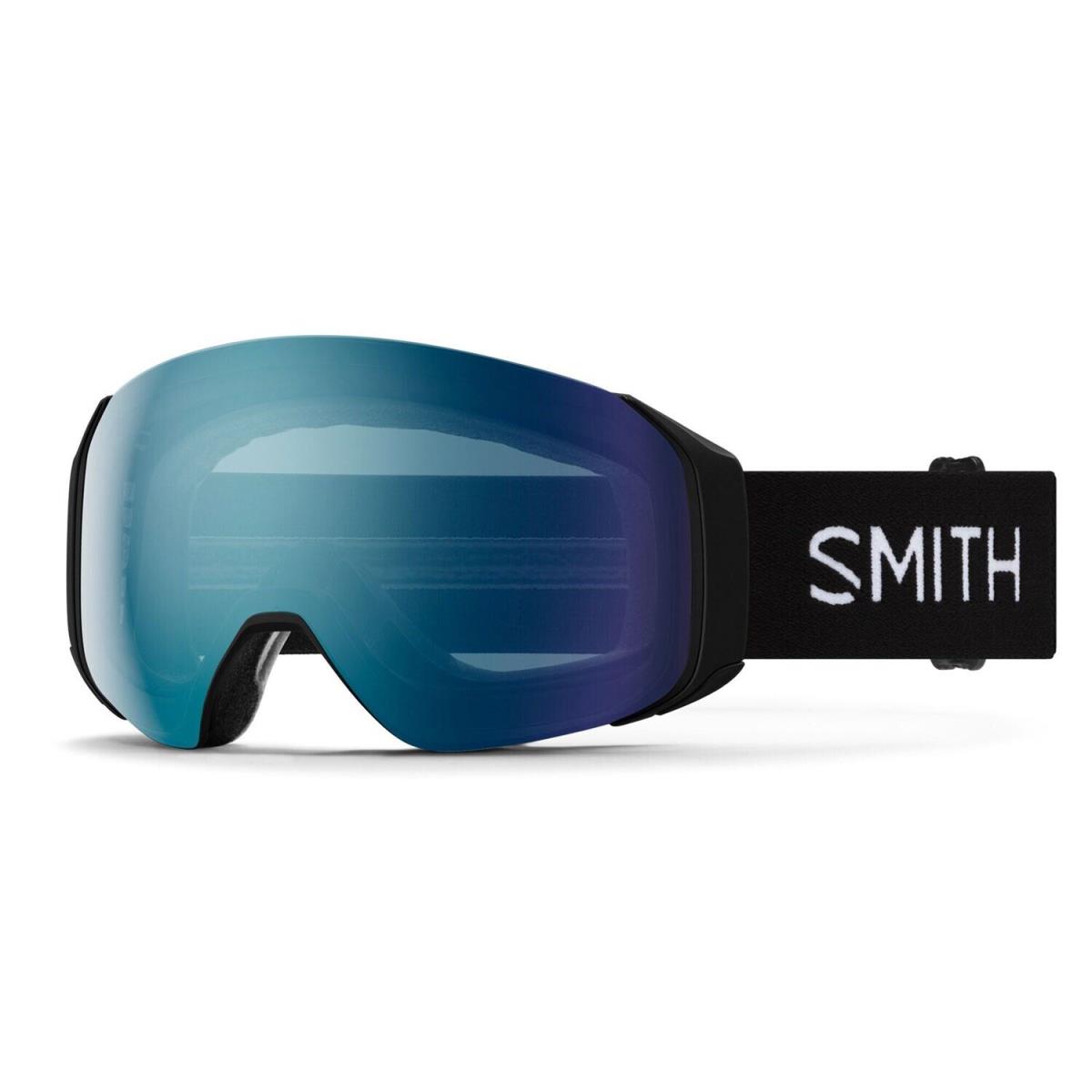 Smith 4D Mag S Snow Goggles Black Chromapop Everyday Blue Mirror Lens + Bonus