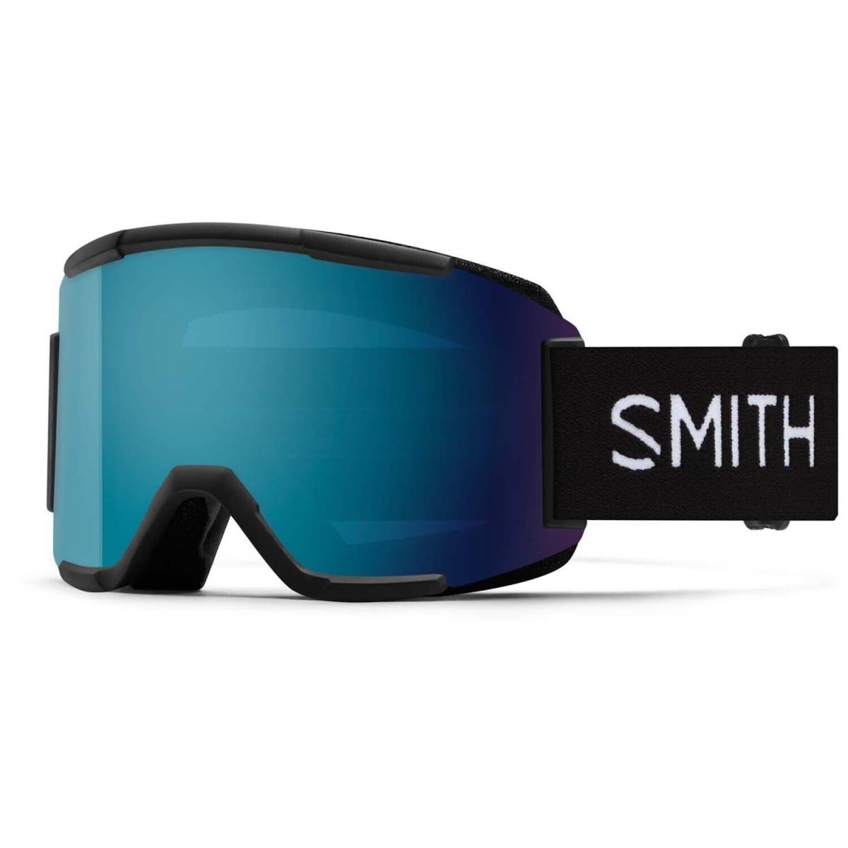 Smith Squad Snow Goggles Black Frame Chromapop Sun Blue Mirror Lens + Bonus