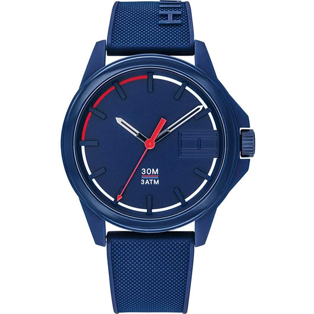 Tommy Hilfiger Men`s Analogue Watch Blue Silicone Strap 1791625