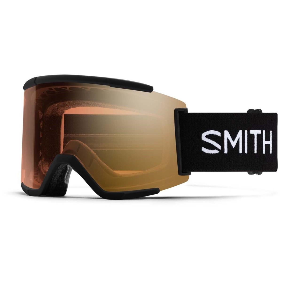 Smith Squad XL Snow Goggles Black Chromapop Pro Photochromic Gold Mirror Lens