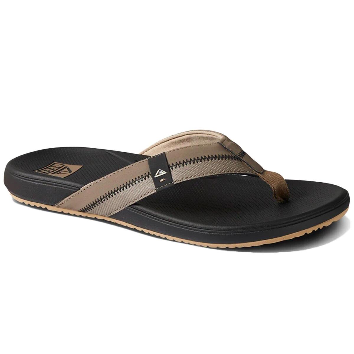 Reef CJ5513 Men`s Cushion Phantom 2.0 Fossil/raven Lightweight Flip Flop Sandal