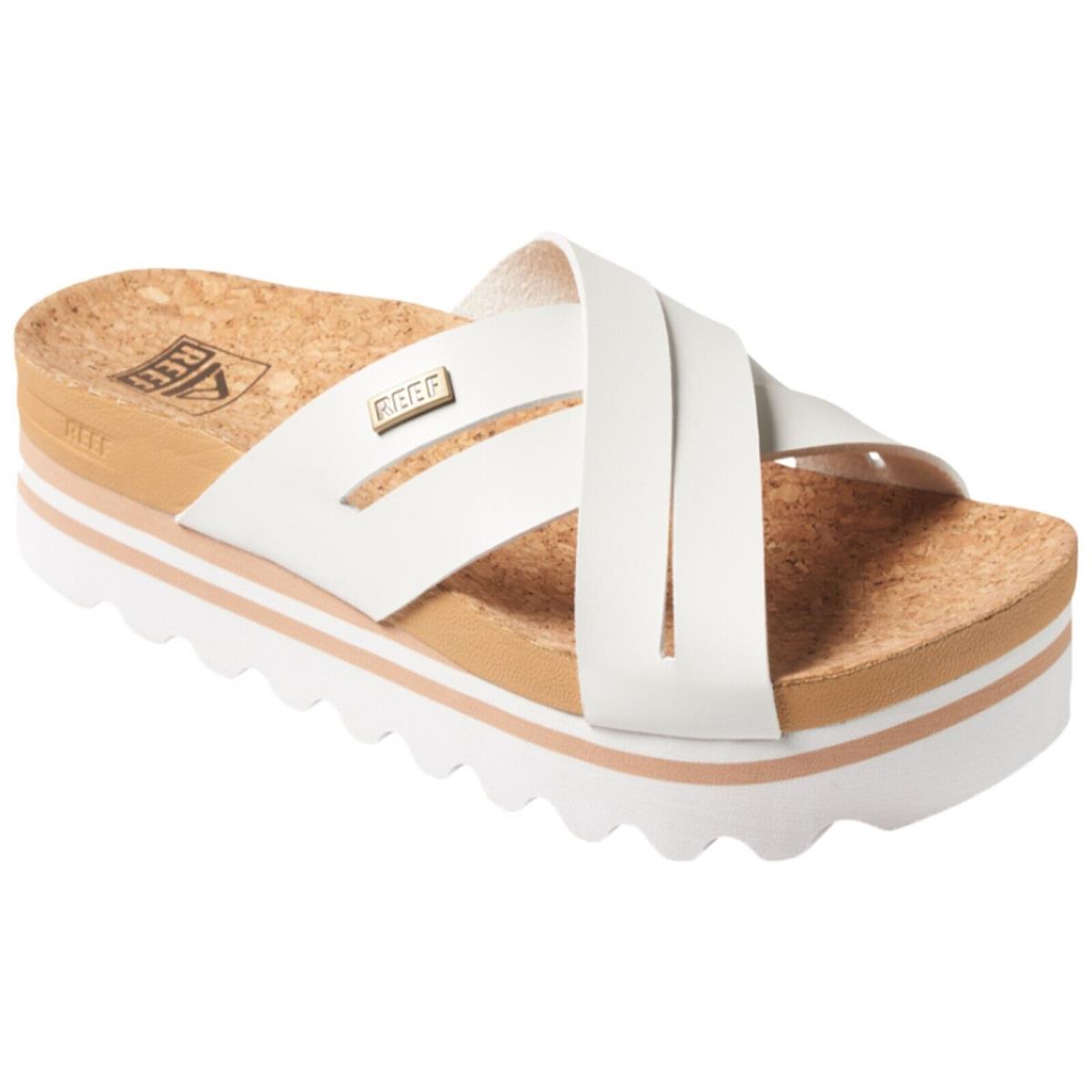 Reef CJ3809 Women`s Kaia Cross Cloud Cork Comfort Lightweight Slide Sandal