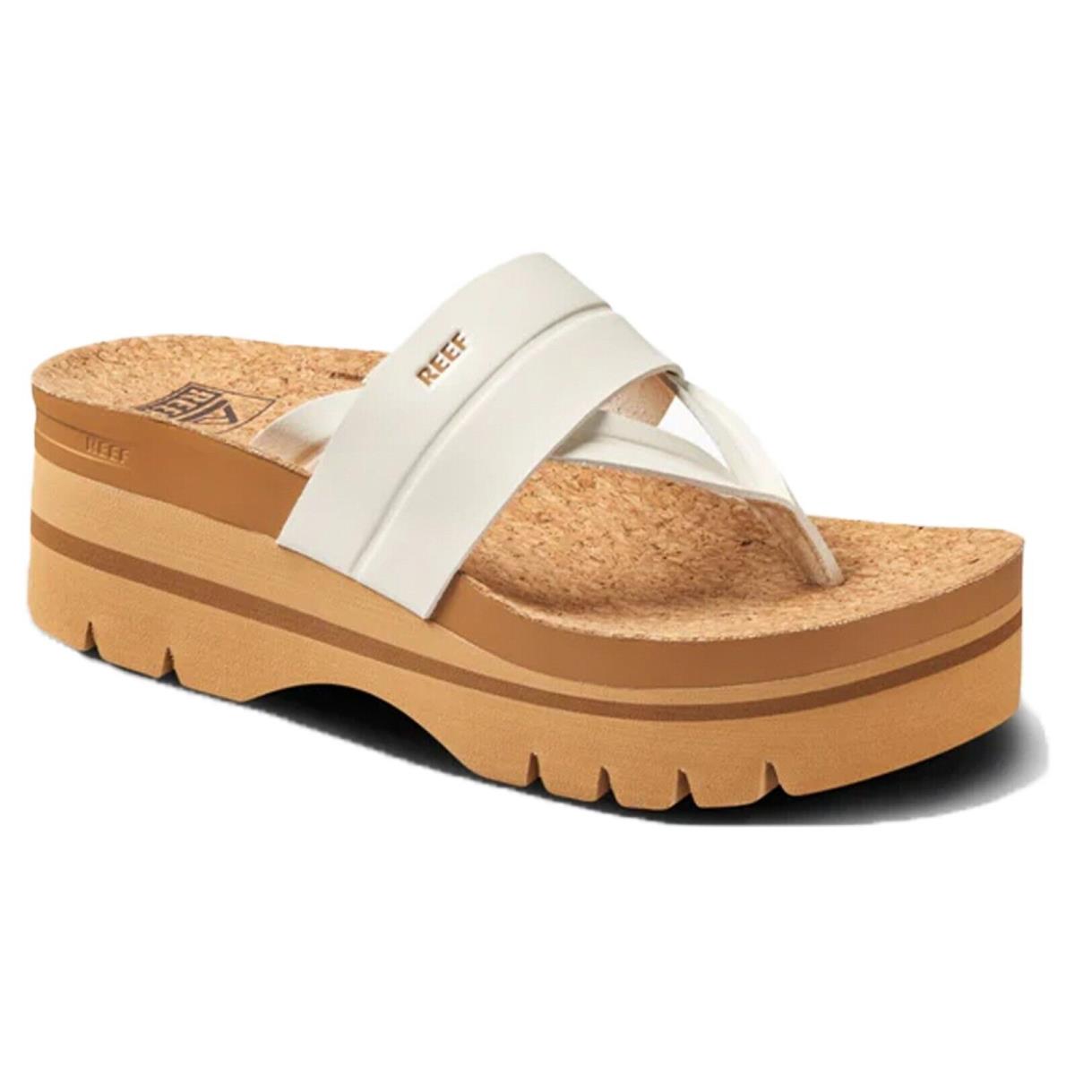 Reef CJ5824 Women`s Vista Higher Savanah Whisper White Platform Thong Sandal