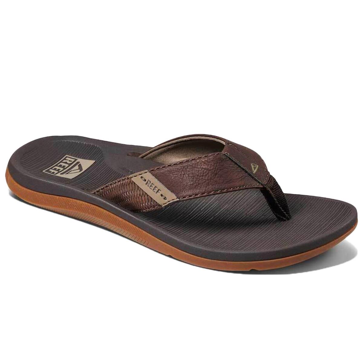 Reef CI4651 Men`s Santa Ana Brown Water Friendly Arch Support Flip Flop Sandal