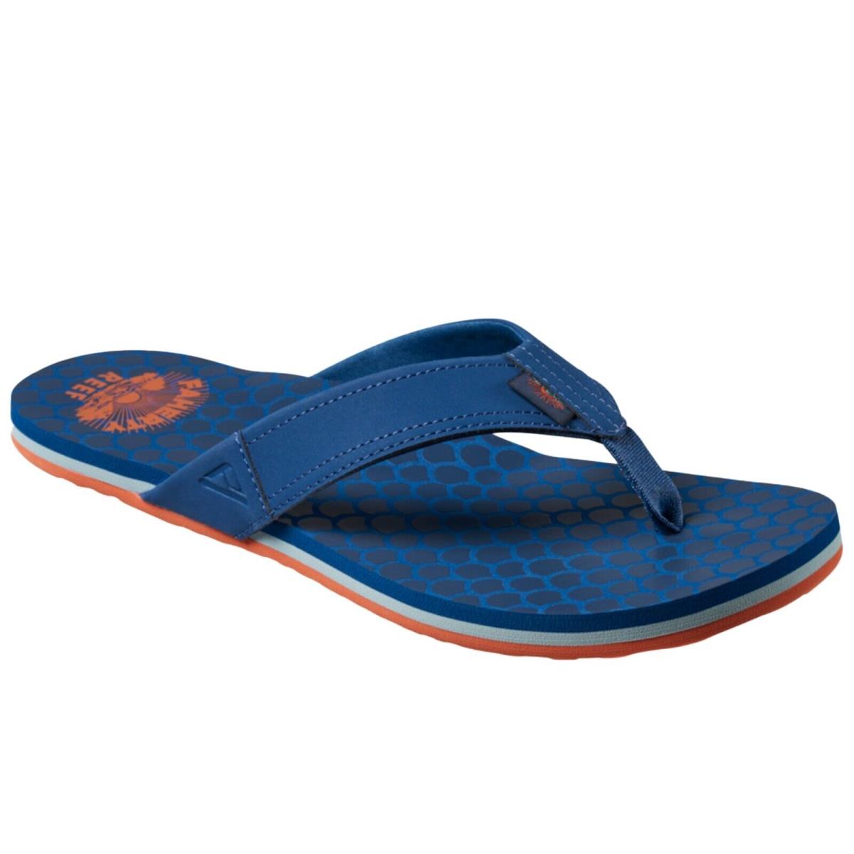 Reef CJ6150 Men`s Newport X Faherty Navy Scale Lightweight Flip Flop Sandal