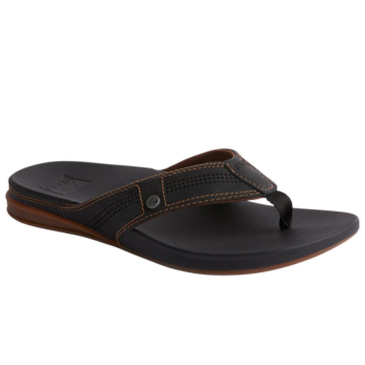 Reef RF0A3YMNBKB Men`s Cushion Lux Black/brown Leather Non Slip Flip Flop Sandal