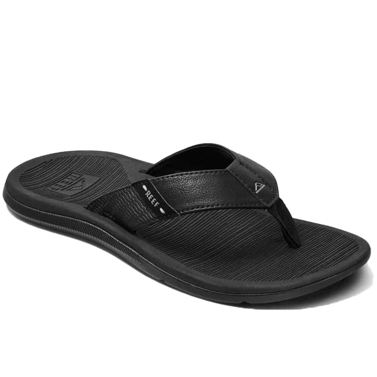 Reef CJ0378 Men`s Santa Ana All Black Water Friendly Support Flip Flop Sandal