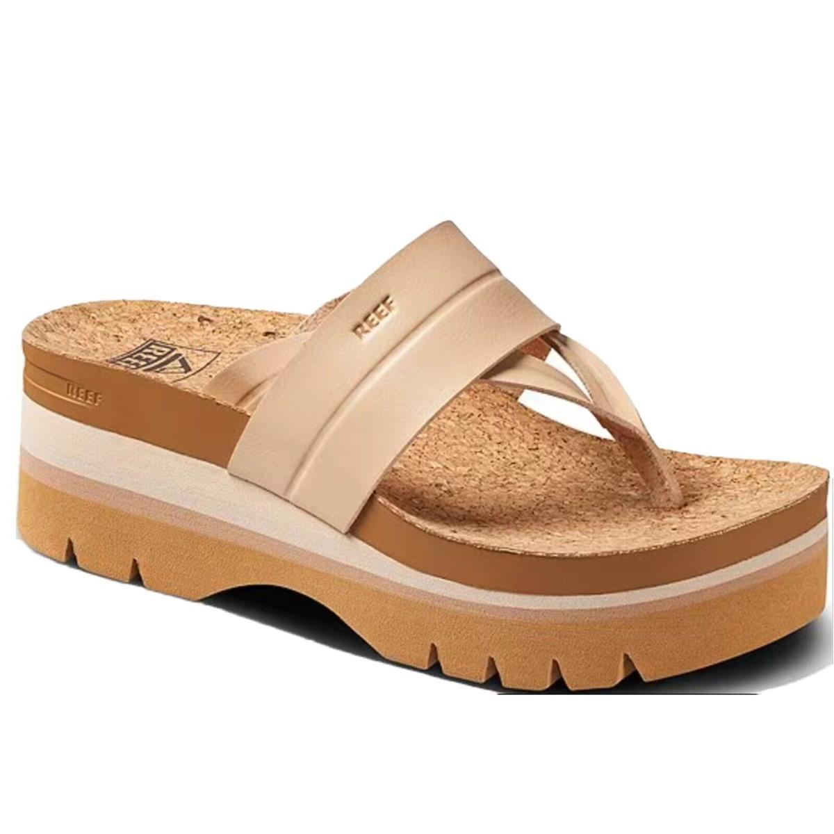 Reef CJ5823 Women`s Vista Higher Savanah Seashell Comfort Platform Thong Sandal