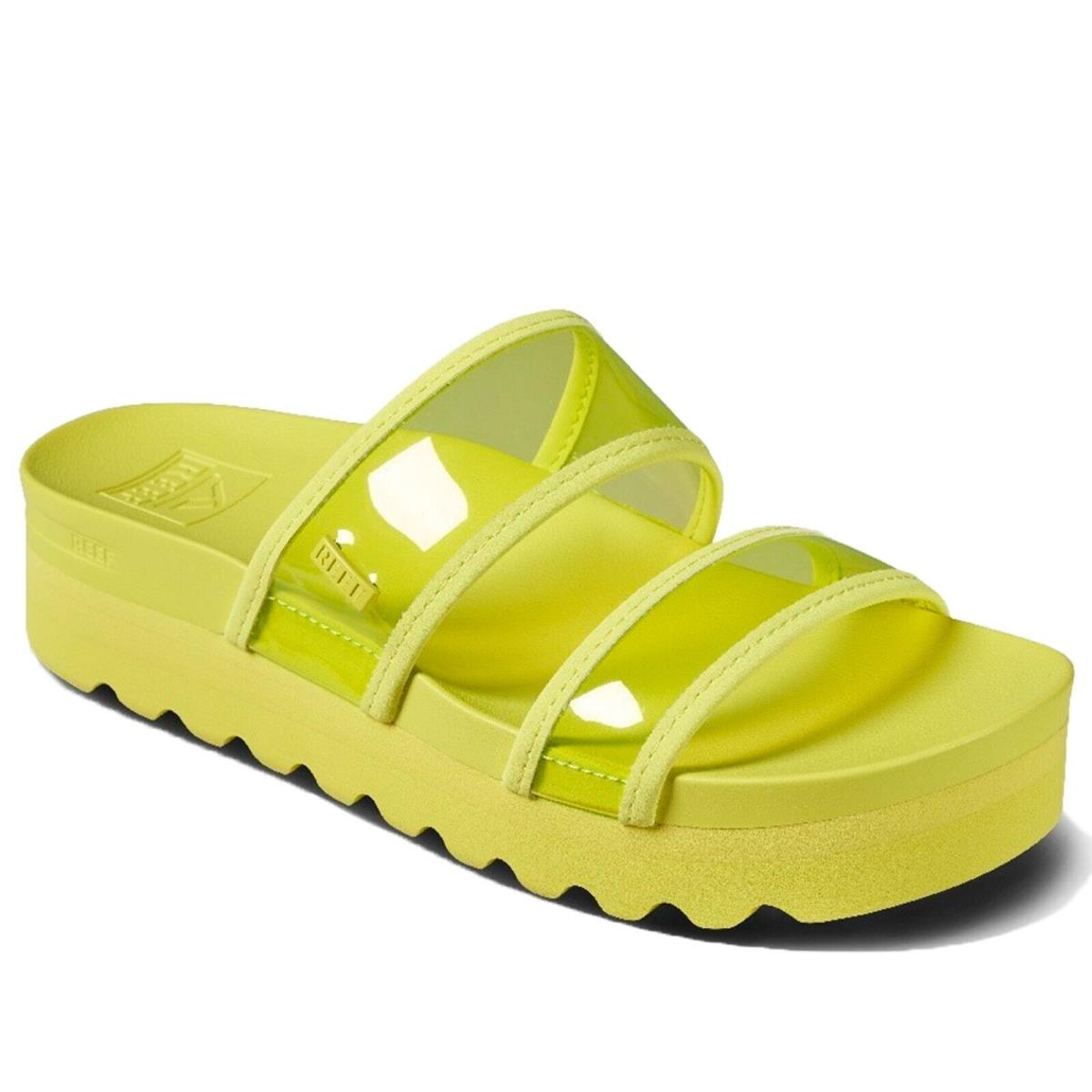 Reef CJ6851 Women`s Vista Hi-energy Citron Comfort Platform Slide Lug Sandal