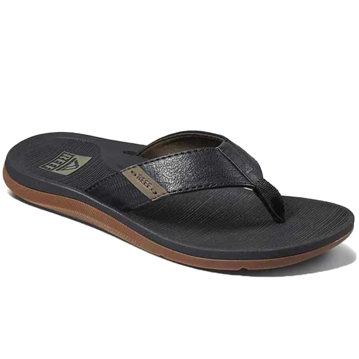 Reef CI4650 Men`s Santa Ana Black Water Friendly Arch Support Flip Flop Sandal